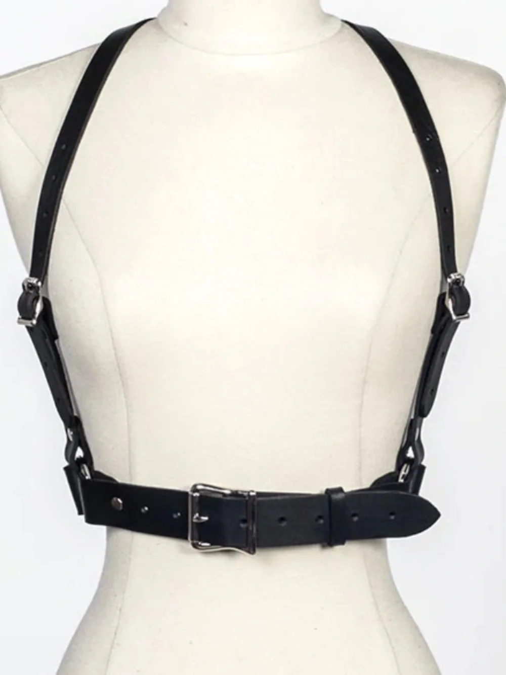 Zana Bayne Size Large Black Leather Harness Belt